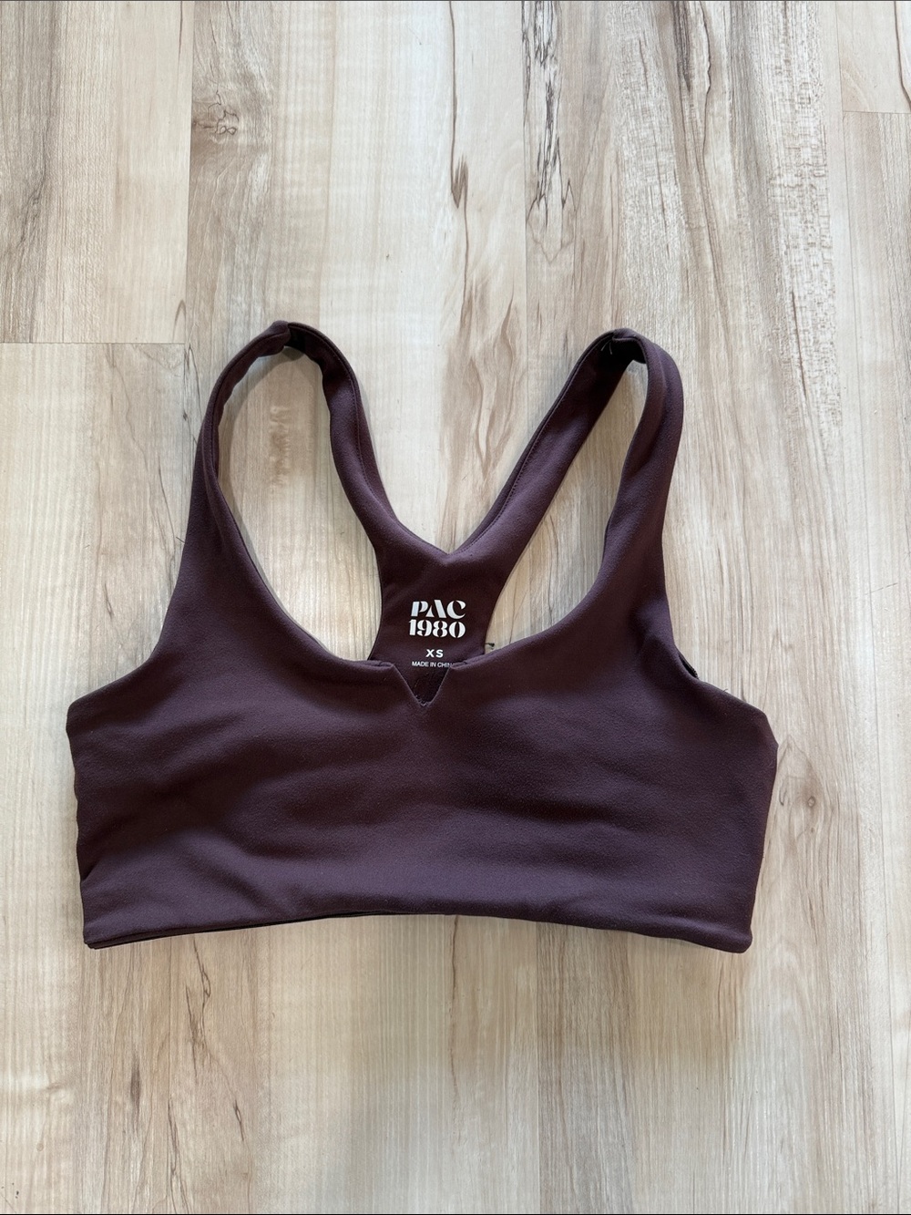 PAC 1980 chocolate brown sports bra
